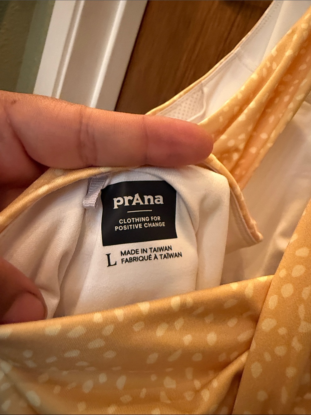 Prana Yellow Midi Dress with Subtle Dot Print - Picture 5 of 6